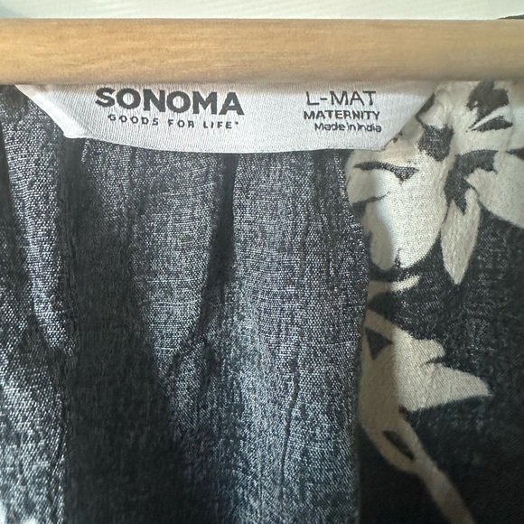 Sonoma Black Floral Long Sleeve Dress- Maternity - Picture 2 of 3